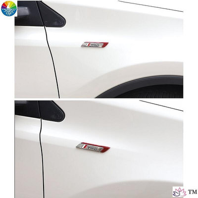 熱銷 2個裝豐田Sport YARIS CAMRY VIOS車標裝飾貼劃痕貼3D金屬立體車身貼車尾標側標刀鋒葉子板標 RAV4 可開發票