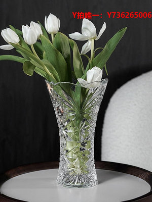 花瓶捷克原裝進口水晶玻璃花瓶BOHEMIA 桌面輕奢擺件透明高端居家復古