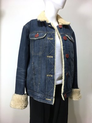 MARC JACOBS 美國時尚品牌專櫃 深藍色 羔羊毛 牛仔 夾克 外套