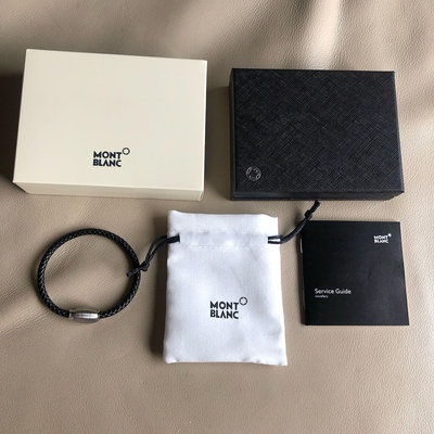 [品味人生2]保證全新正品 萬寶龍 Montblanc 編織皮革 男生手環