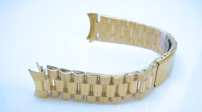 實心不鏽鋼製20mm金色蠔式王者之風總統帶不鏽鋼單折扣有效替代同規格錶帶