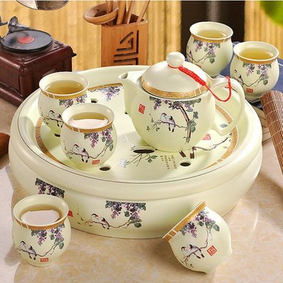 景德鎮茶杯陶瓷功夫茶具套裝家用整套雙層隔熱泡茶壺茶盤禮品廠家