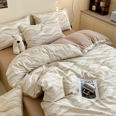 床包北歐ins純棉床上四件套全棉100簡約床品男床單被套學生宿舍三件套