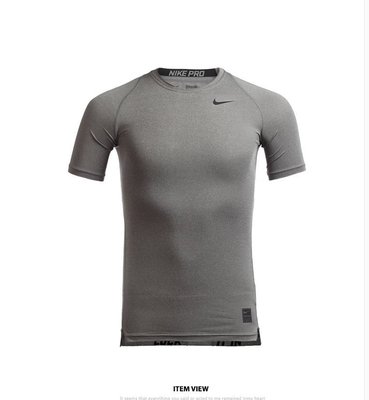 【熱賣精選】NIKE PRO COOL男子籃球跑步健身運動緊身衣短袖T恤 灰色 703094