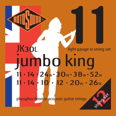 小叮噹的店 英國ROTOSOUND JK30L (11-52) 磷青銅 12弦木吉他弦 旋弦公司貨
