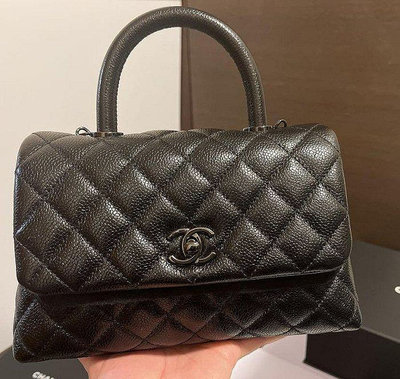 Chanel A92990 Coco handle so black 限定黑釦黑鍊款 24 cm 現貨