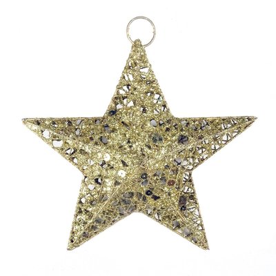 聖誕節立體星星裝飾佈置 20公分亮片鏤空星
