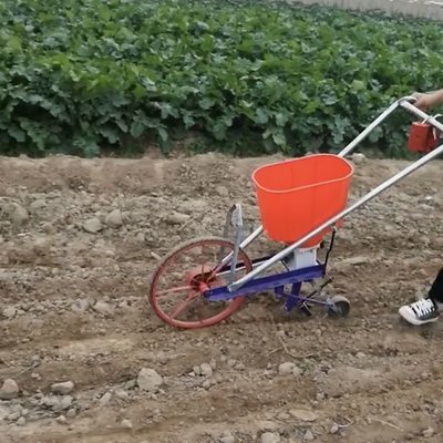 現貨-新品手推式玉米機生播種機大豆蔬菜D點用機多功能農播施肥花家用-簡約