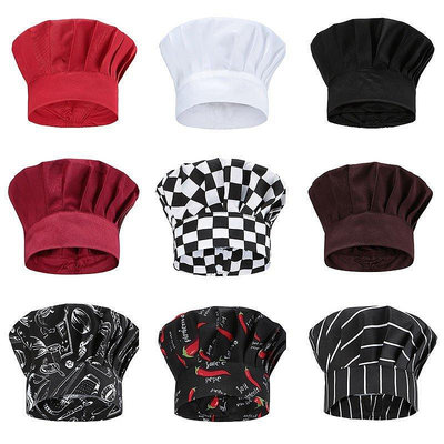 廚師帽廚房飯店餐廳工作帽蘑菇帽布飄帶帽海盜廚師網帽子
