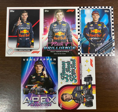 Topps Formula 1 Racing F1 F2 Max Verstappen 紙卡五張 紅牛
