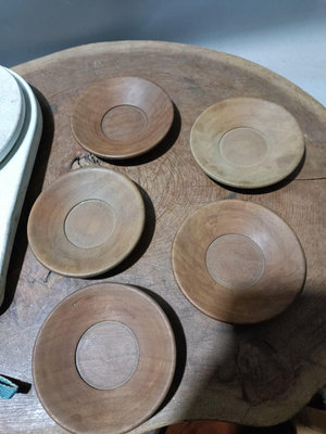 日本回流昭和時期老木茶托杯托茶碟茶墊，很舒服，器型小巧，全品