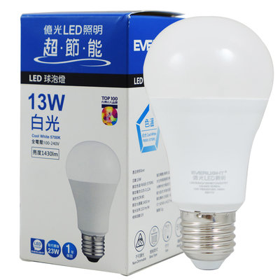 億光高光效LED燈泡 13W (白光/黃光)