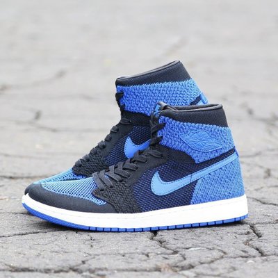 【正品】NIKE AIR JORDAN 1 RETRO HI FLYKNIT 919704-006 高筒 黑藍1