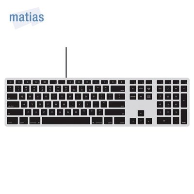 有線中文長鍵盤｜黑色按鍵、太空灰塑膠鍵盤｜Matias wired Mac 支援 USB 及 USB-C 喵之隅