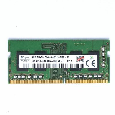 SK 海力士4G 1RX16 PC4-2400T DDR4 HMA851S6AFR6N-UH筆電記憶體