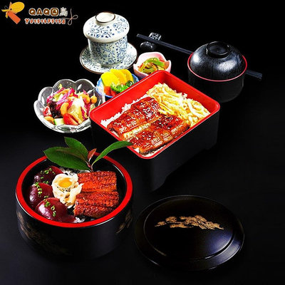 促銷金扇鰻魚飯盒壽司料理便當盒單層帶蓋日式便當盒點心外賣盒-QAQ囚鳥V