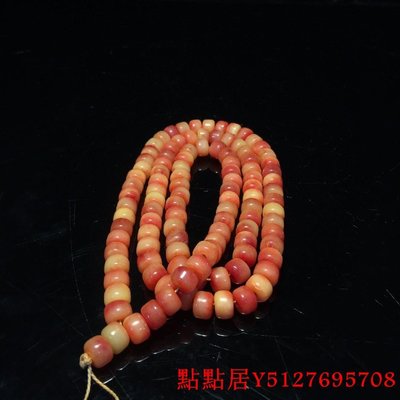 藏傳天然老牛骨鼓珠老型桶珠108顆佛珠項鏈念珠掛鏈民族風飾品 RQ1090