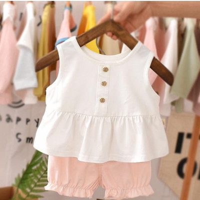 熱銷推薦嬰兒背心女夏季薄款純棉女寶寶吊帶小女孩打底衫T恤 女童兒童上衣