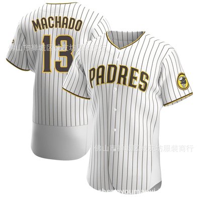 現貨球衣運動背心教士 13 白色 精英 Machado 刺繡棒球服球衣 MLB baseball Jersey