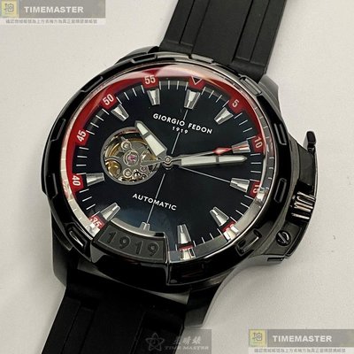 GiorgioFedon1919手錶,編號GF00123,46mm黑錶殼,深黑色錶帶款