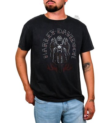 Harley-Davidson 哈雷機車 短袖T恤【S】【M】（約一般【Ｍ】【Ｌ】）洗舊 Grim Rider
