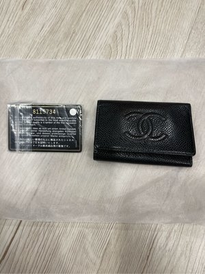 Chanel 鑰匙包，Chanel 錢包，5cm x7.5cm, 有卡，標