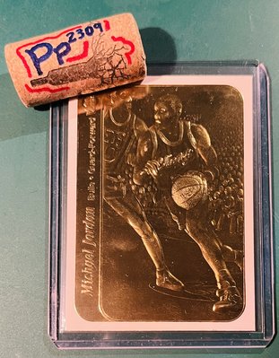 (679) 1998 Fleer 23Kt GOLD Michael Jordan RC Sticker !