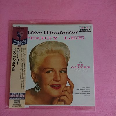 PEGGY LEE MISS WONDERFUL 日本版 MINI LP CD 爵士人聲 S4 UCCC-9041