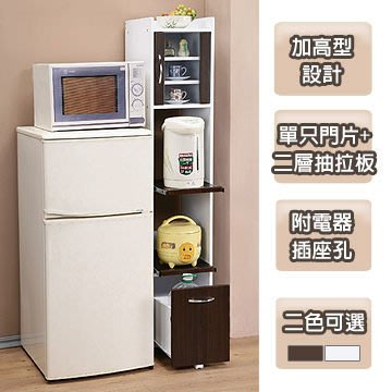 【天空之城】《SK-KR03》《台所》加高型廚房隙縫電器櫃(寬32.5公分)白色