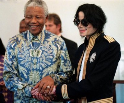 麥可傑克森,Michael Jackson~~ 南非會面曼德拉總統黑色金邊外套