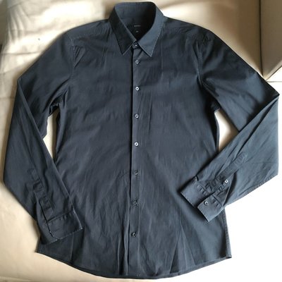 [品味人生2]保證正品 GUCCI 黑色 長袖襯衫 size 42/16.5