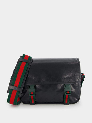 預購 好看推薦 全新正品 Gucci 760123 黑色水晶緹花布 GG MESSENGER BAG 郵差包 斜背包