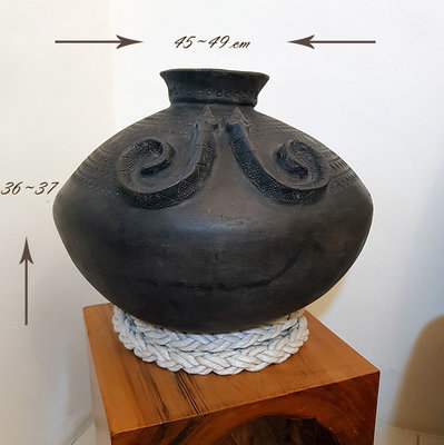 早期排灣族 手工百步蛇陶壺