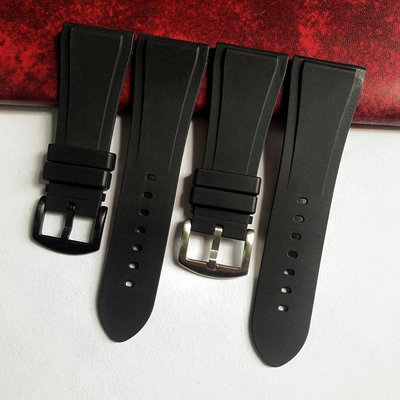 柔軟橡膠手錶帶適配寶格麗OCTO系列101964硅膠錶鍊腕帶29mm黑色