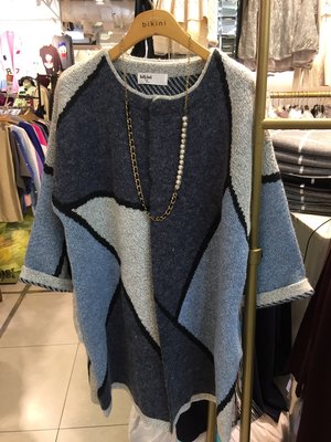 【江南小舖】正韓--拼布色塊大毛衣外套