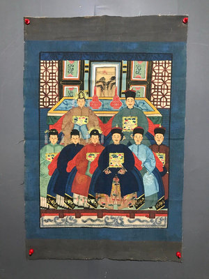 編號：hd66 仿古老畫 手繪油畫 布畫 大清皇帝家族畫像、畫工精美細膩 3120 材質：布尺寸：104x601988
