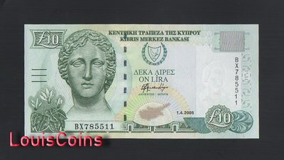 【Louis Coins】B1487-CYPRUS-1997-2005塞浦路斯紙幣,10 Pounds