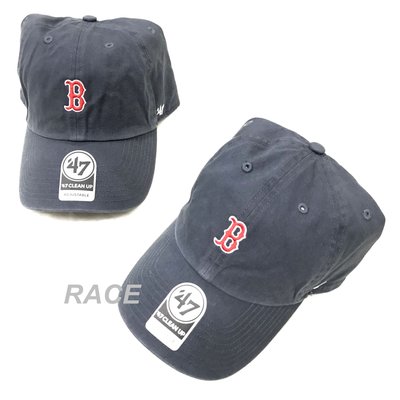 【RACE】47BRAND CLEAN UP 老帽 老爹帽 棒球帽 刺繡 紅襪 SOX 基本款 小LOGO 鐵灰 深灰