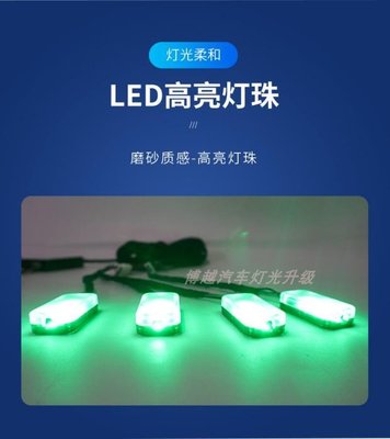 全新AI語音控制汽車迎賓燈 迷你氛圍燈內飾改裝車內USB腳窩氣氛燈