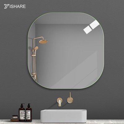 【熱賣精選】 Yishare 衛生間廁所鏡子壁掛浴室鏡洗漱臺化妝鏡掛墻無框衛浴鏡子