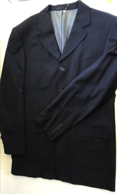 YSL/YVES SAINT LAURENT 正品 48號 細直條 黑色 男士西裝外套 紳士必備