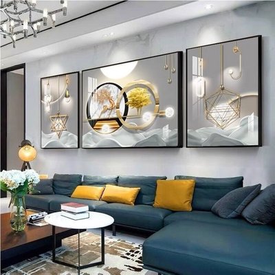 客廳掛畫輕奢現代簡約沙發背景墻裝飾畫大氣晶瓷北歐風格墻面壁畫