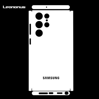 SAMSUNG 素色帶logo三星galaxy S22 S23 S24 Ultra Plus貼花皮膚背屏保護膜保護套3M