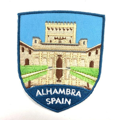 【A-ONE】西班牙 阿爾罕布拉宮 SPAIN 旅遊徽章 胸章 立體繡貼 裝飾貼 繡片貼 燙布貼紙NO.249