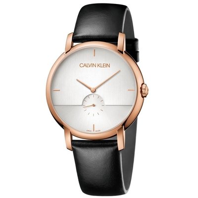『中美鐘錶』可議價 Calvin Klein CK 男紳士簡約小秒針腕錶(K9H2X6C6)