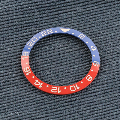 38mm圈口手表配件陶瓷圈代用勞力士GMT紅藍可樂圈116719-BLRO黑藍