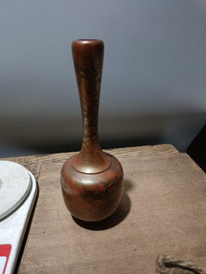 日本回流銅器銅瓶花瓶長頸瓶鶴首瓶花入日本花道一輪插。全品無磕