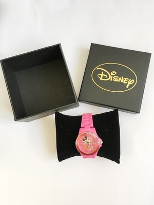 全新盒裝 Disney Mickey 迪士尼 米奇 米老鼠 普普風 防水 少女錶 手錶 搶眼粉紅塑膠錶帶 雷射標香港版