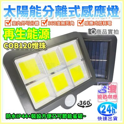 【W85】現貨『太陽能感應燈』LED燈 免開關 COB120高亮度 分離式太陽能LED感應燈 戶外感應【EL-1155】