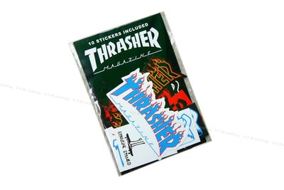 【 K.F.M 】THRASHER 10 STICKER PACK 2 內有10款經典樣式貼紙組